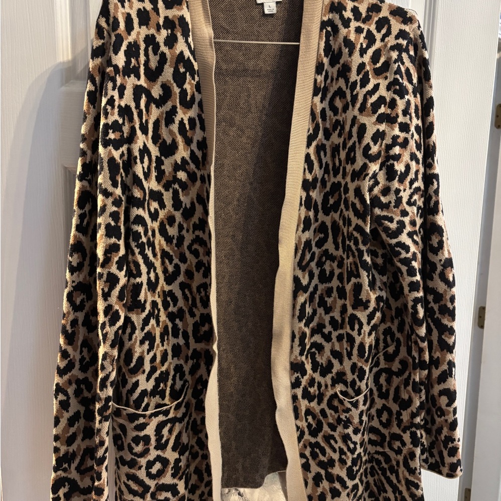 J. Crew Leopard Print Cardigan